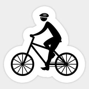 Cyclist on walk. Sticker